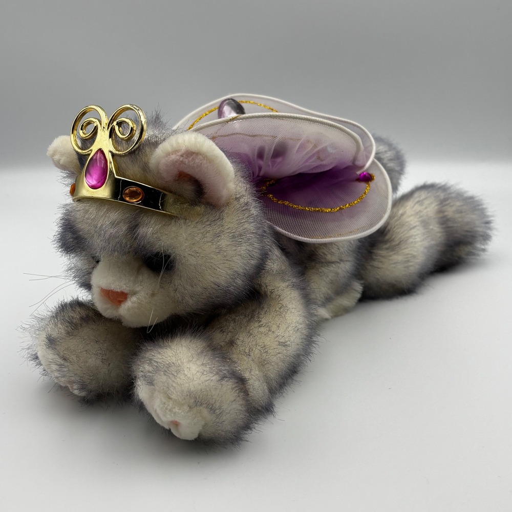 Aurora Catapillers Sharon Lea Larsen Grey Cat Fairy Tiara Plush 2001 Vintage